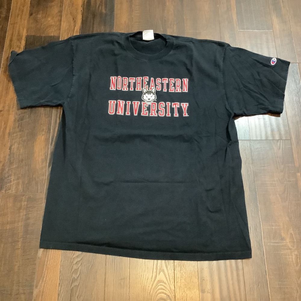 Champion Northeastern University Huskies T-Shirt Mens XXL Black CT1000-999